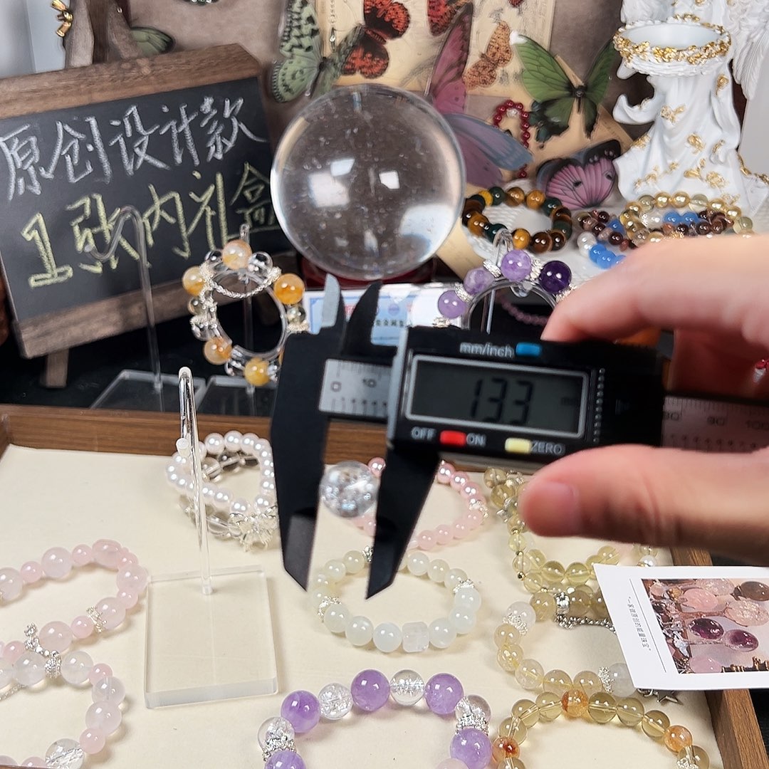 银S925镶嵌烟晶手链