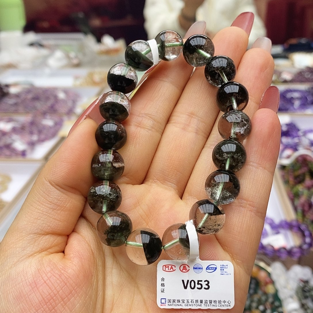 水晶手链未镶嵌尔*V053绿幽灵