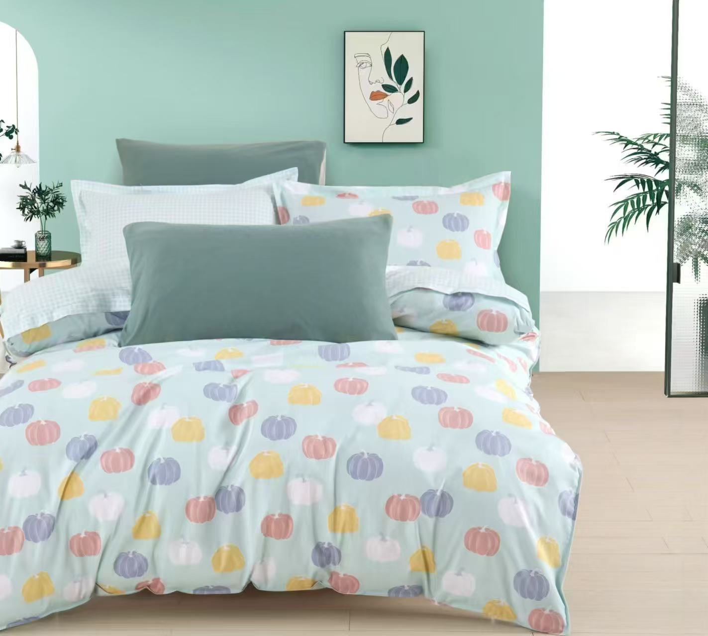 【1.6米*2.1米】133*72全棉扣式AB版被套--亲肤柔软