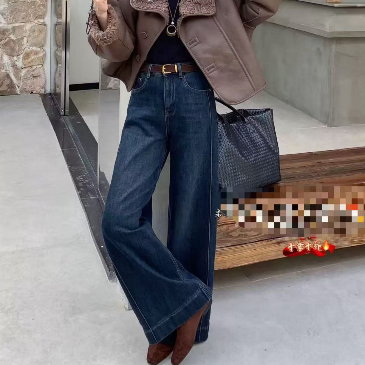 冬季高腰加厚弹力牛仔裤女显瘦百搭非图片款深色都会退色介意勿拍