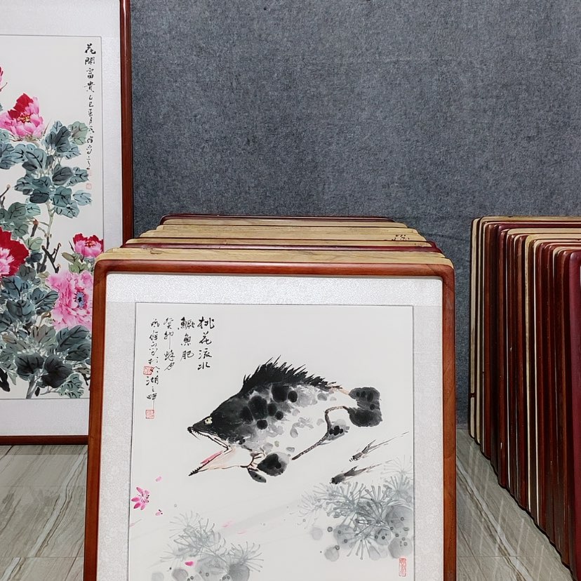 【闪购商品】国画书画作品带框65×65厘米