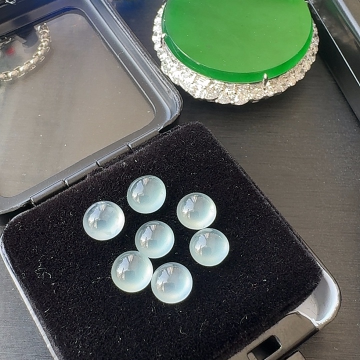 翡翠裸石天然翡翠冰种裸石蛋面