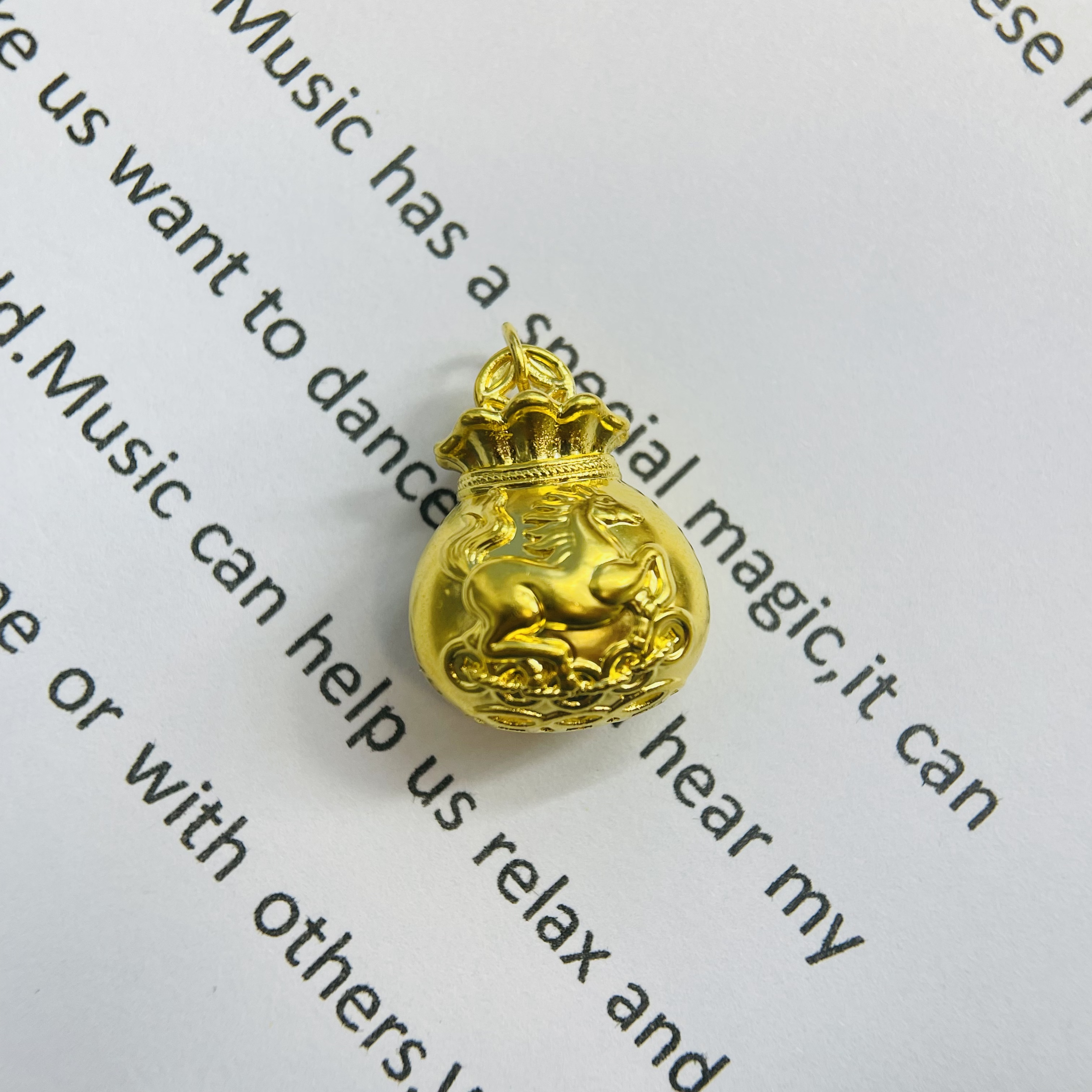 足金999金囊摇铃黄金首饰配件DP2811-01410