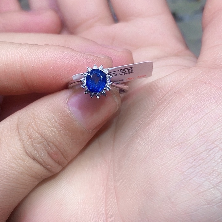 蓝宝石戒指14K金镶嵌