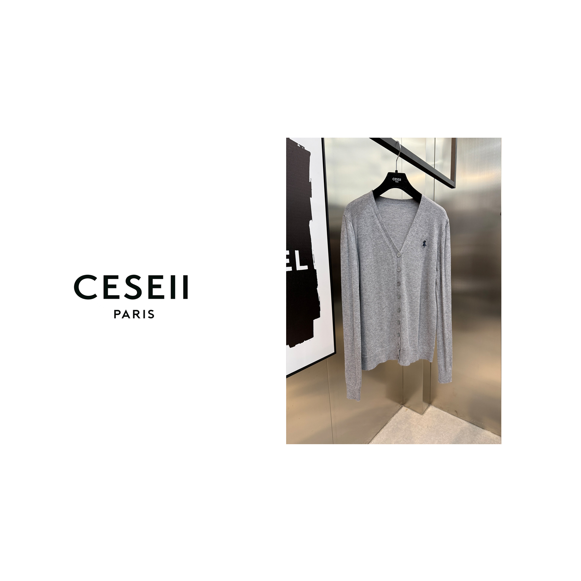 【25XJ018】CESEII2025春夏经典百搭弹力针织开衫百搭老钱风女装