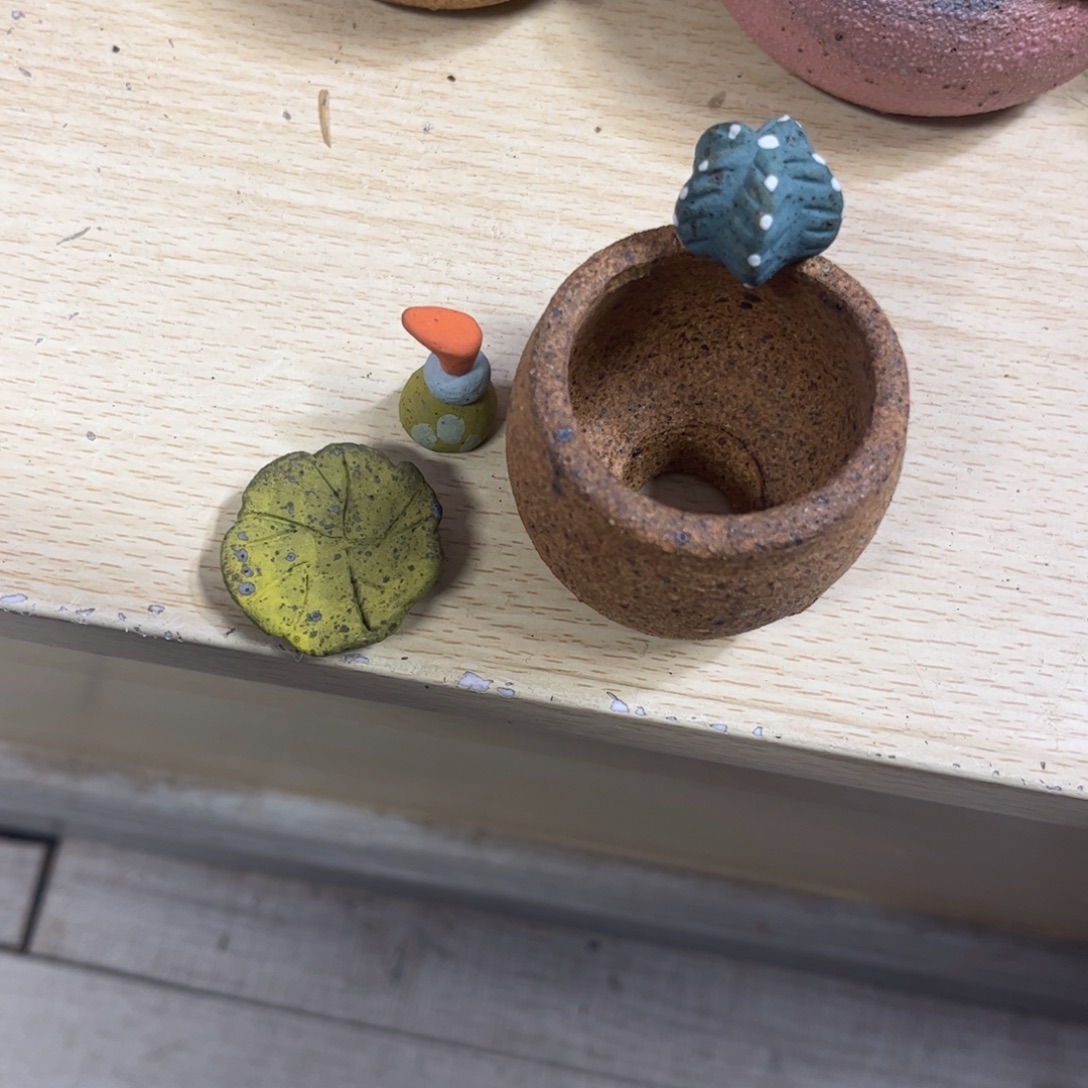 走***.泥塑古镇炻陶花盆