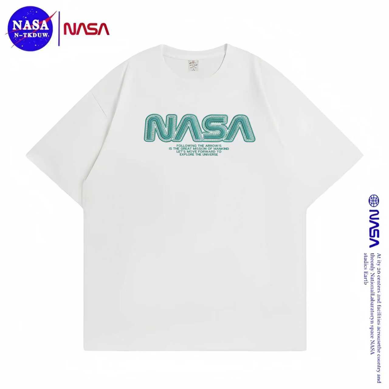 【NASA联名】重磅纯棉T恤男女同款时尚百搭圆领短袖【大绿NASA】A-04