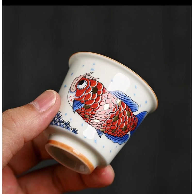 (旗舰号）草木灰金鳞龙鱼直口杯