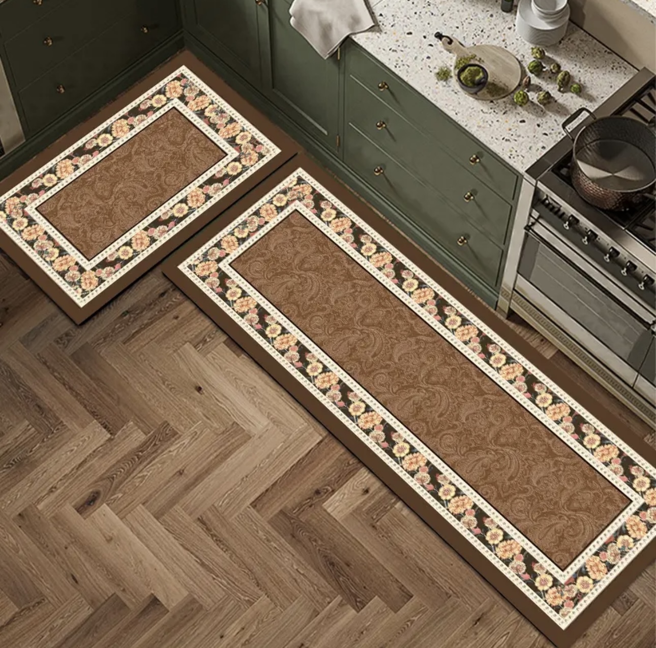 Z196-【45*80+45*160cm】硅藻泥厨房地垫吸水速干洗手间防滑软垫