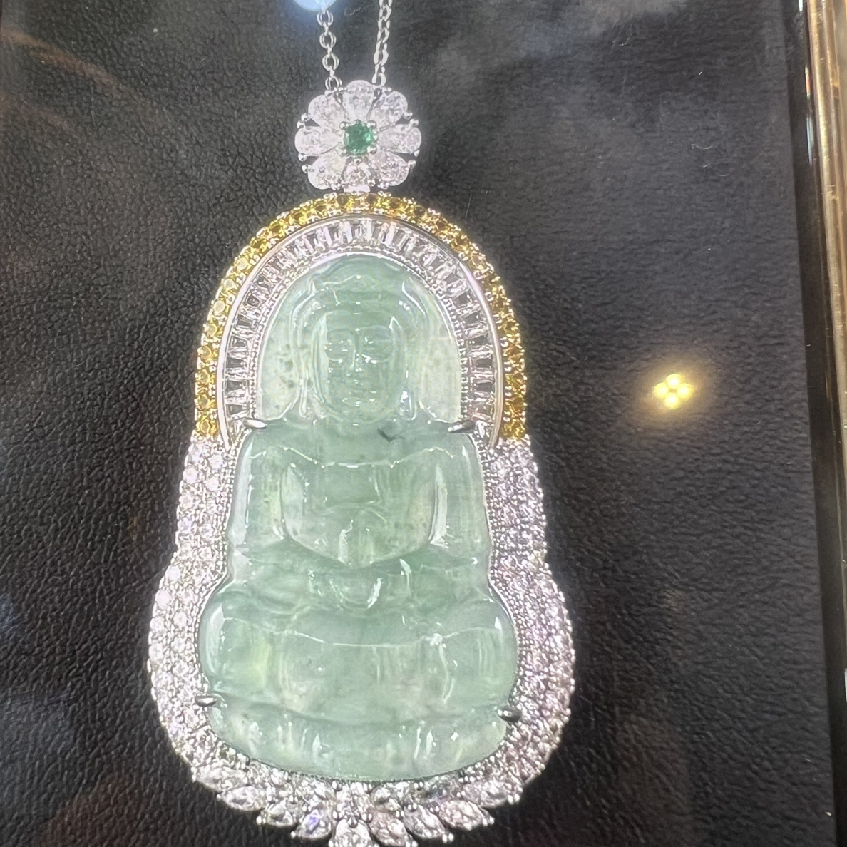 美爸优选翡翠吊坠观音100