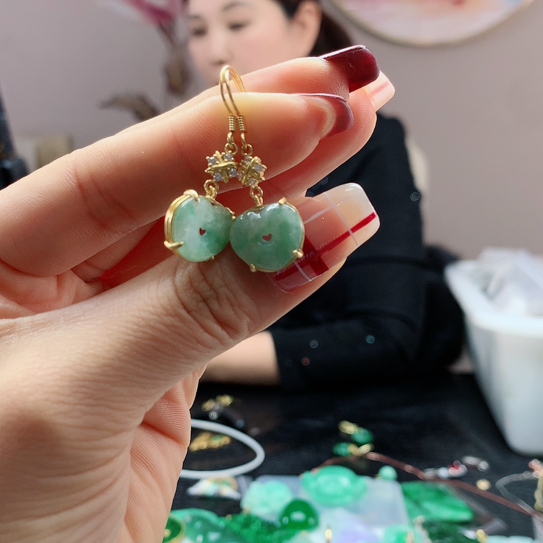 【闪购商品】翡翠耳饰银S925镶嵌，