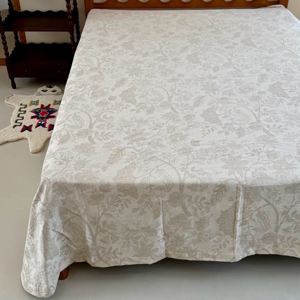 《石榴花》棉麻单床单245x245