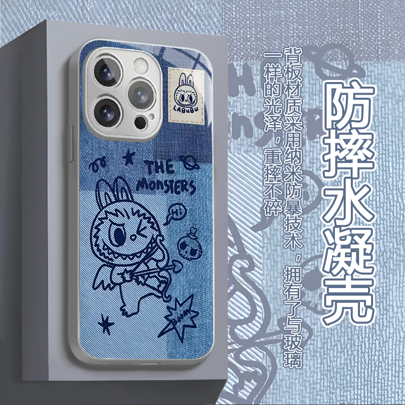 适用苹果华为vivo一加iPhone14小米三星牛仔拉布布水凝手机壳