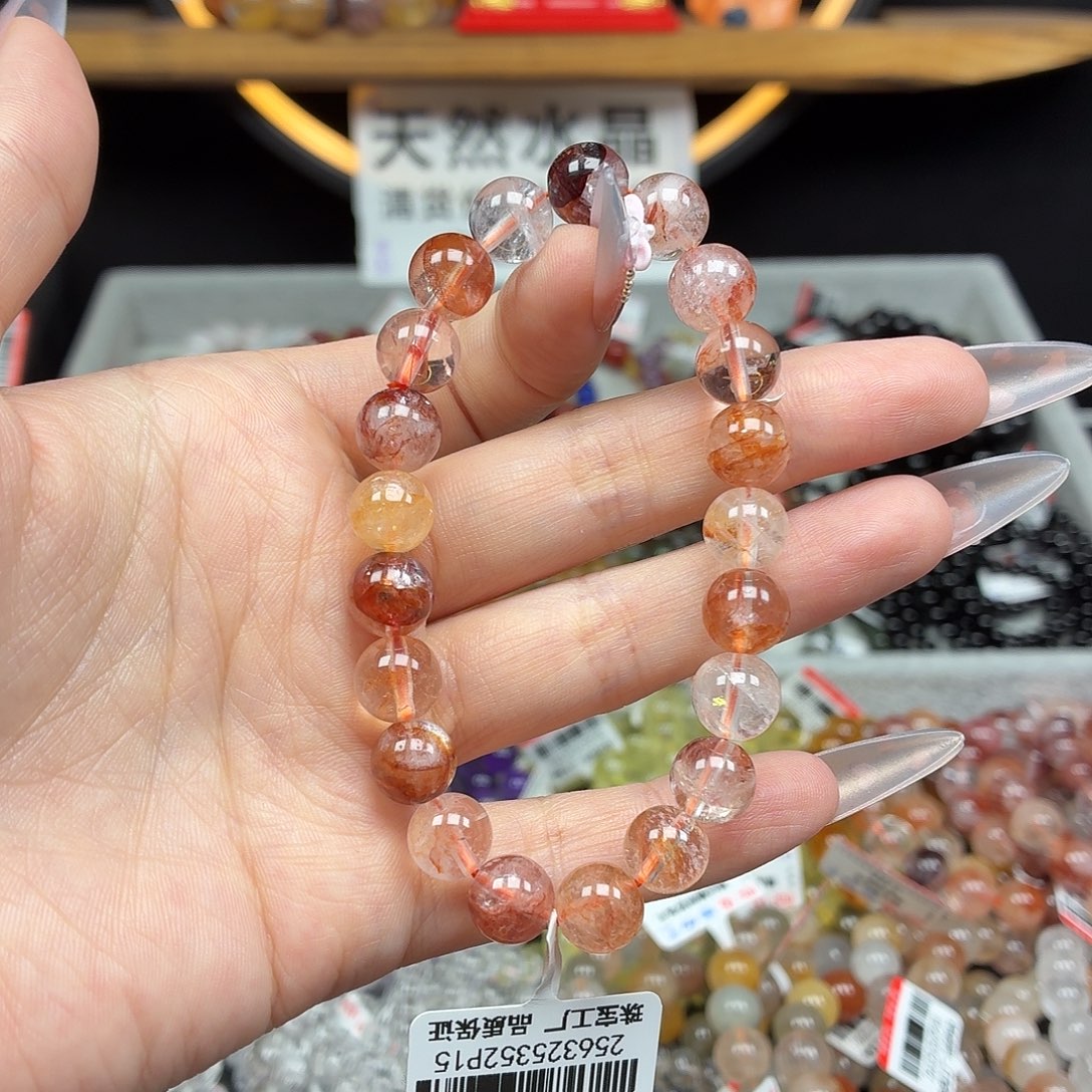 未镶嵌水晶手串卡9精品红胶花35