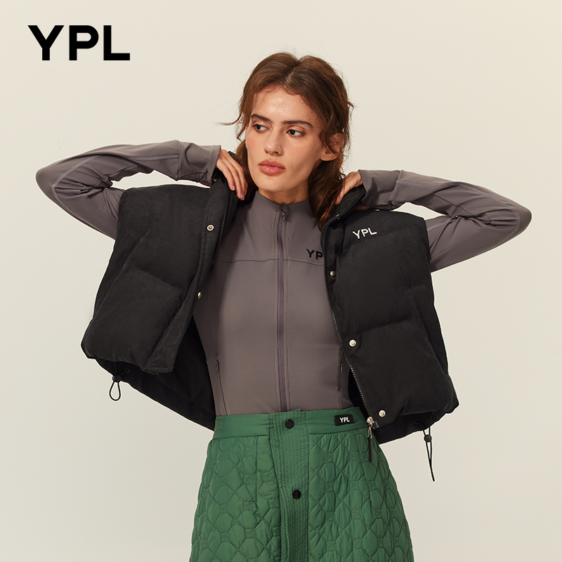YPL2024秋冬新款运动夹克开衫外套户外上衣女短款时尚休闲棉马甲