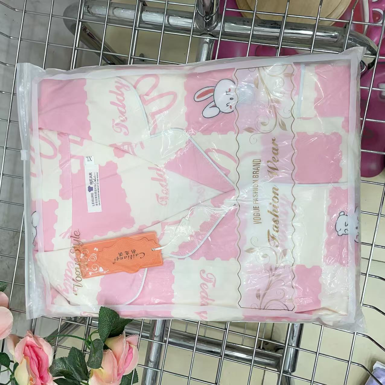 【淼淼妈】彩LQ女士开衫短袖家居服套装 071