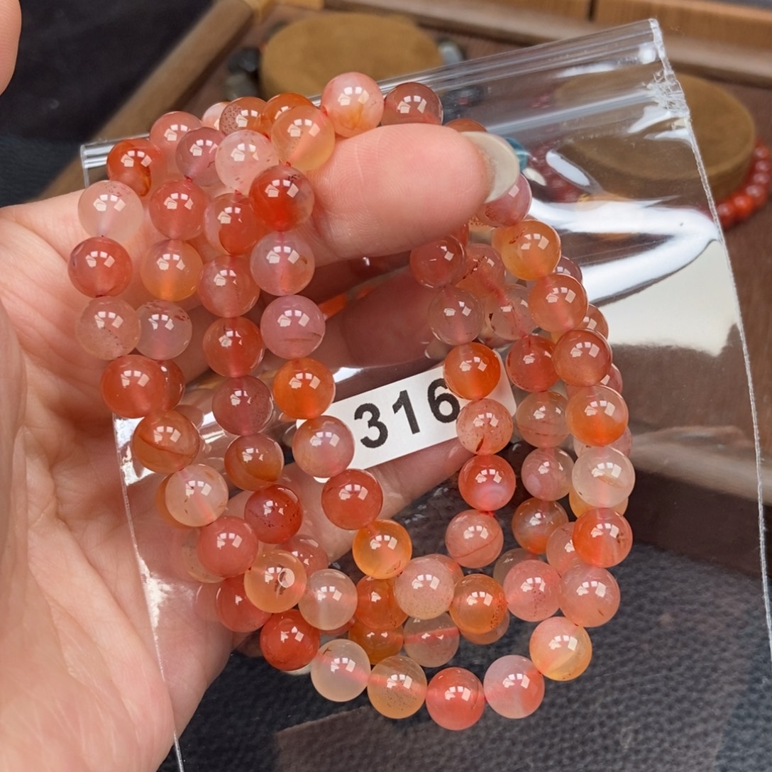 南红玛瑙未镶嵌手链卡7.7