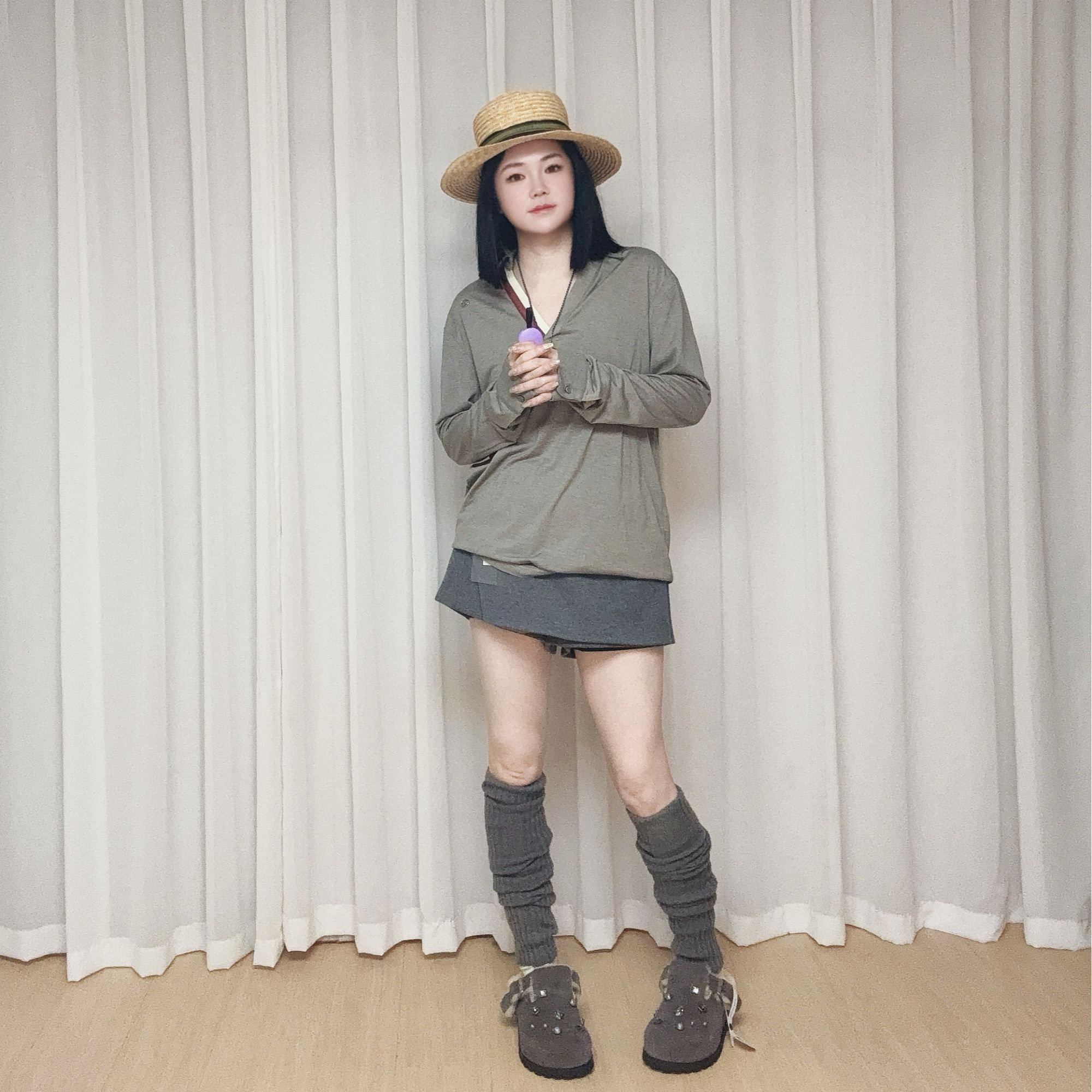 CAYLA气质千金miu感针织呢料A字裙裤防走光遮肉半身短裙25SS181