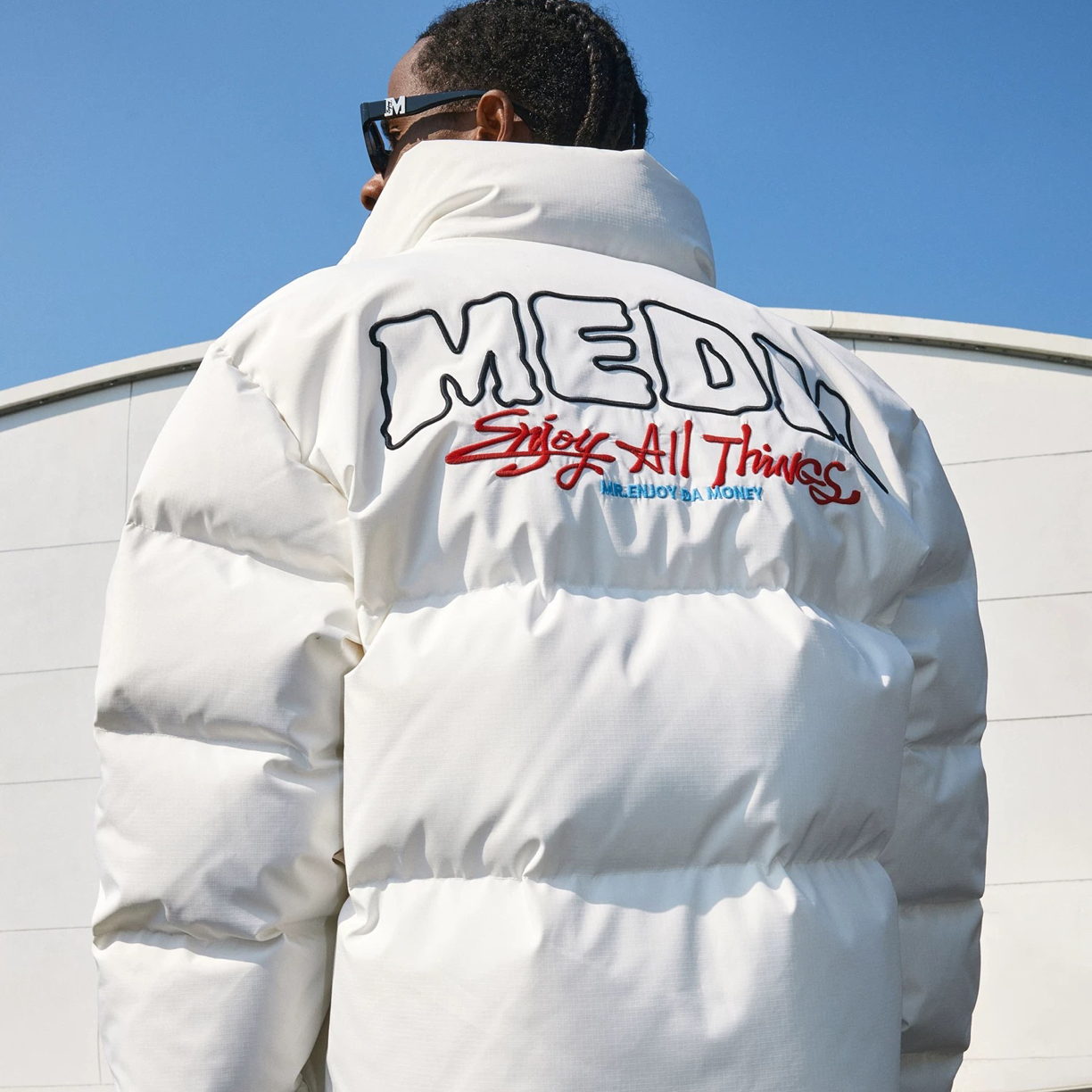 MEDM国潮牙刷绣立领棉服男士冬季新款百搭宽松高街休闲保暖外套