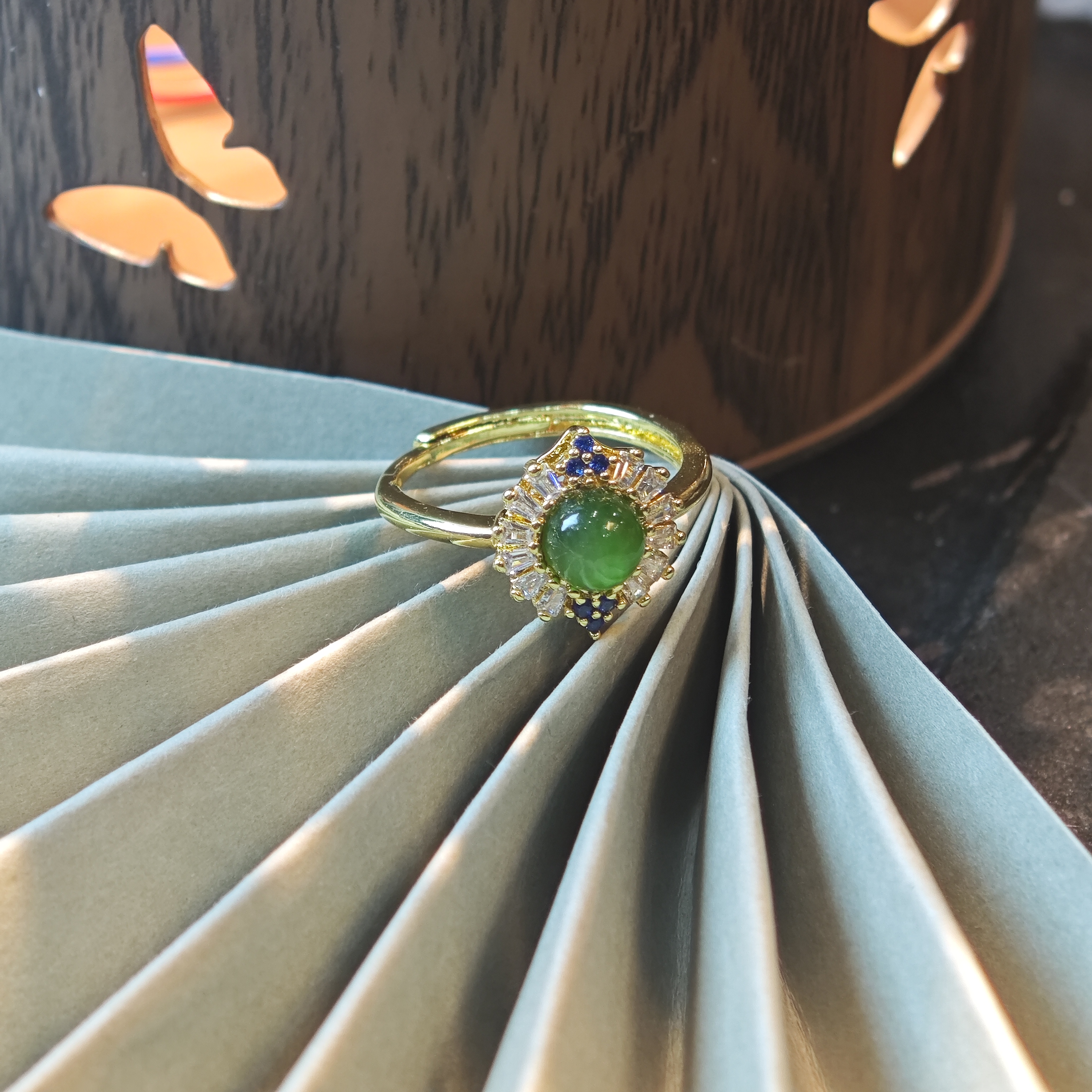 高定珠宝轻奢百搭款和田玉碧玉戒指-a516