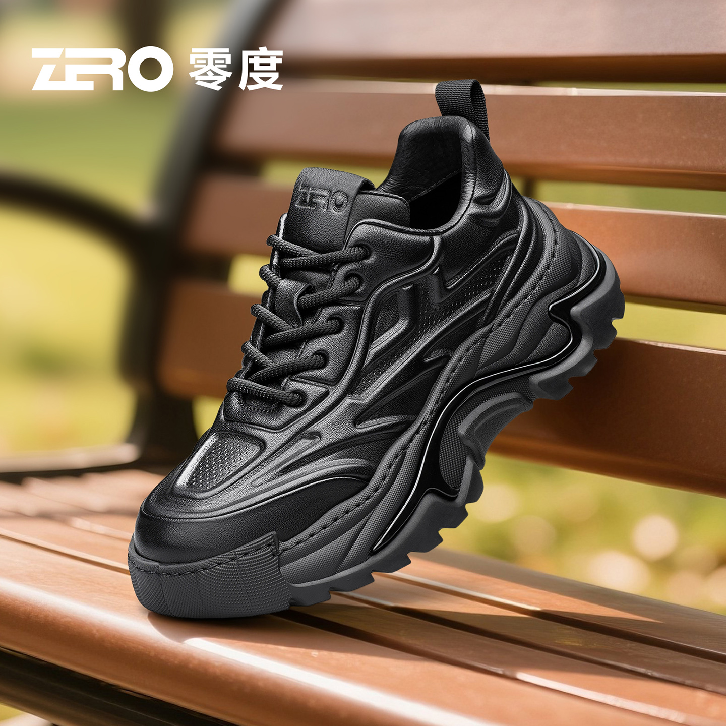 ZRO零度男鞋秋冬新款潮流时尚百搭老爹鞋轻便透气厚底增高休闲鞋