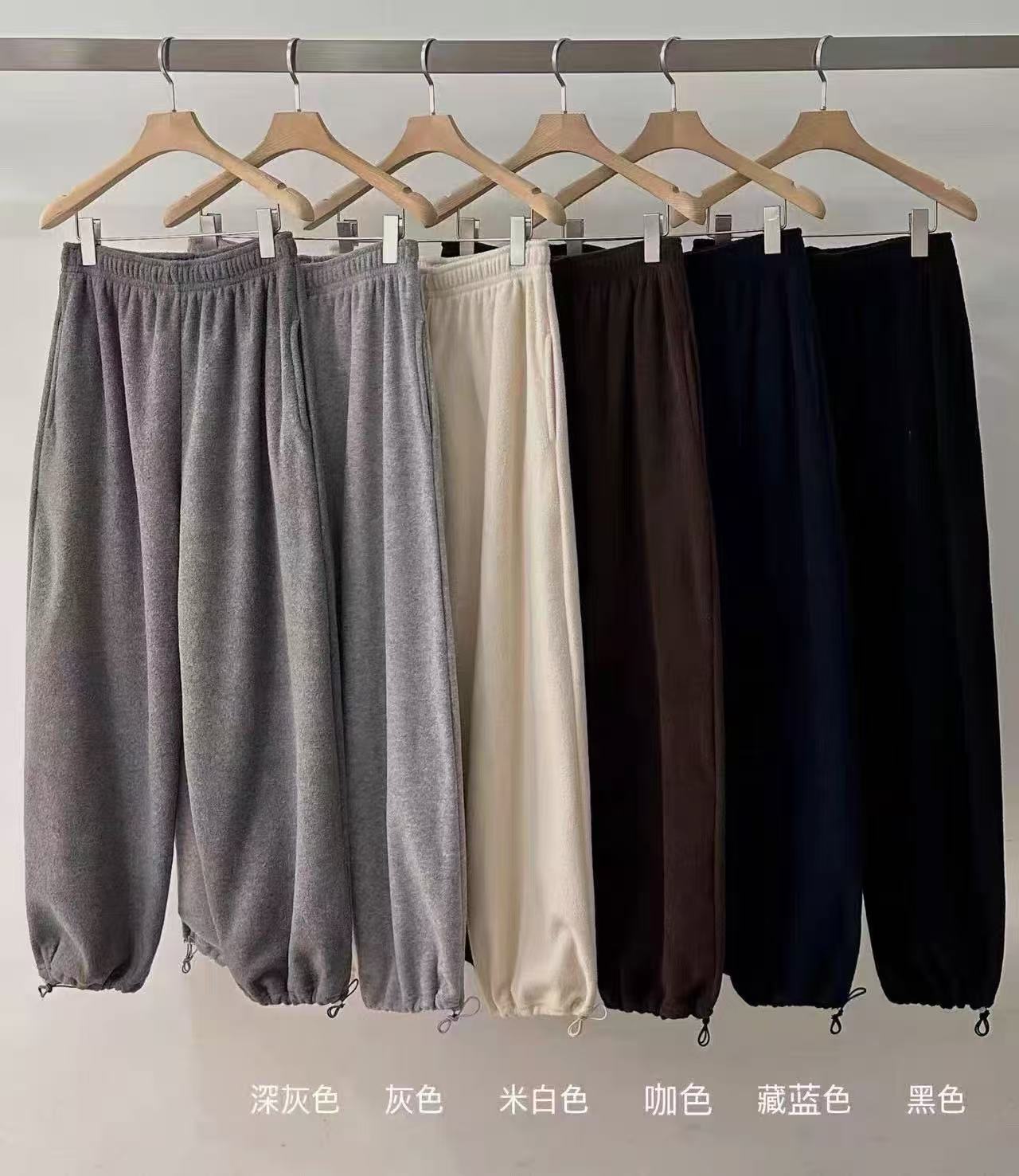 韩国东大门pepper 25洋气松紧腰加绒可束口休闲裤卫裤