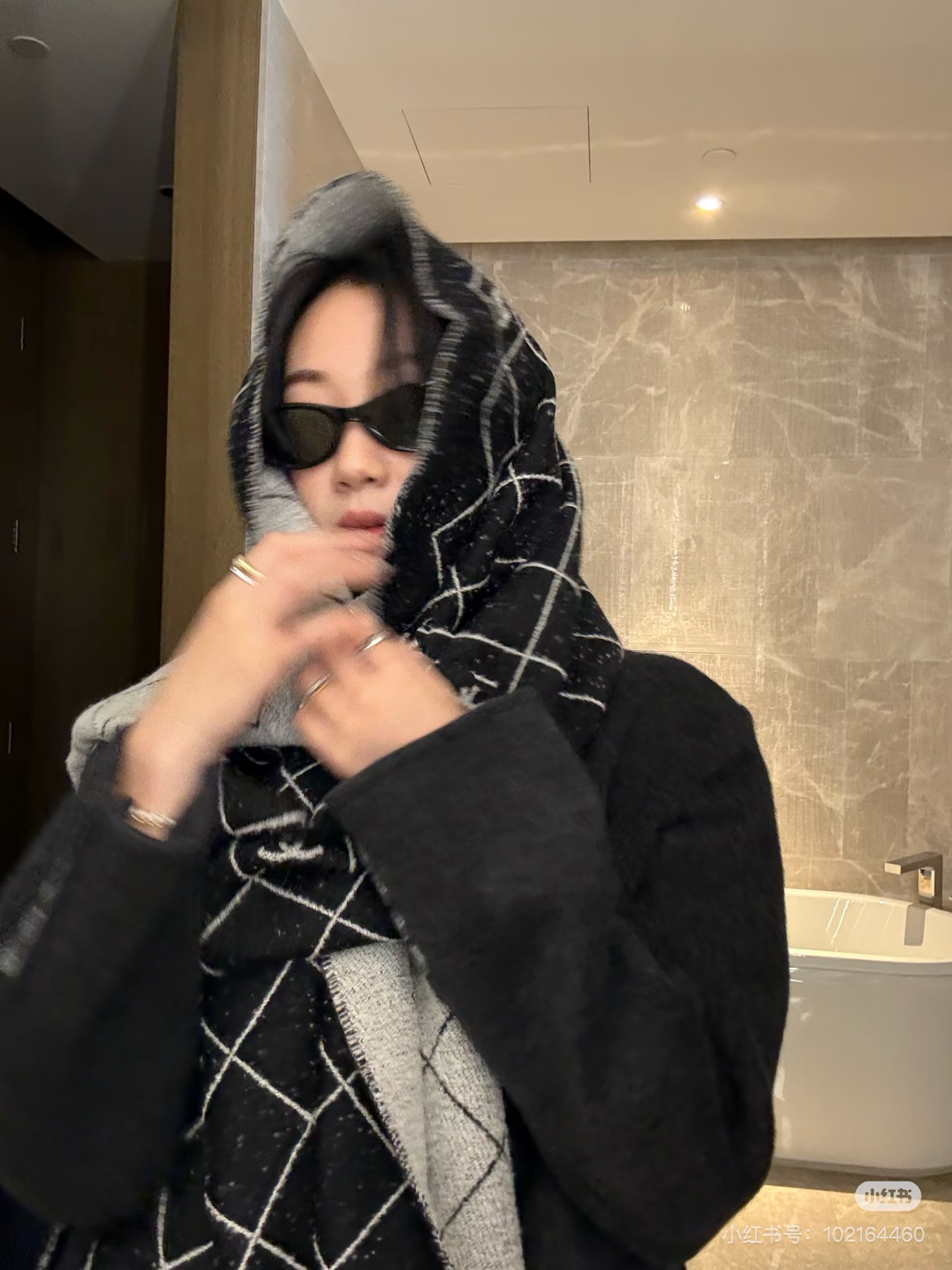 秋冬款香香的高品质双面羊毛羊绒围巾