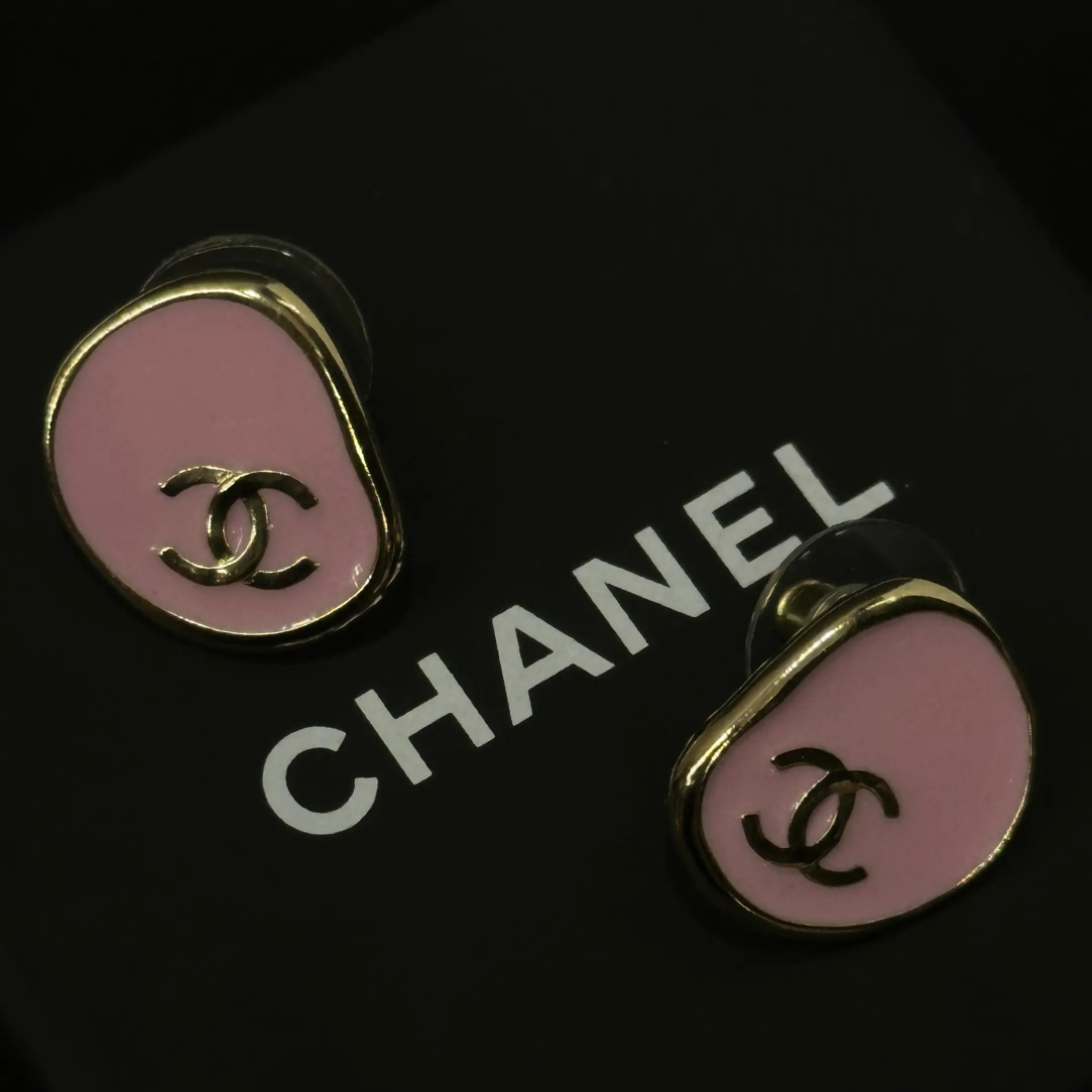 95新 Chanel/香奈儿 24K粉色花瓣耳钉/JJ5071106