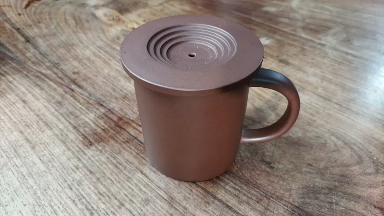 器象叠极盖杯原矿紫泥 180cc 紫砂壶