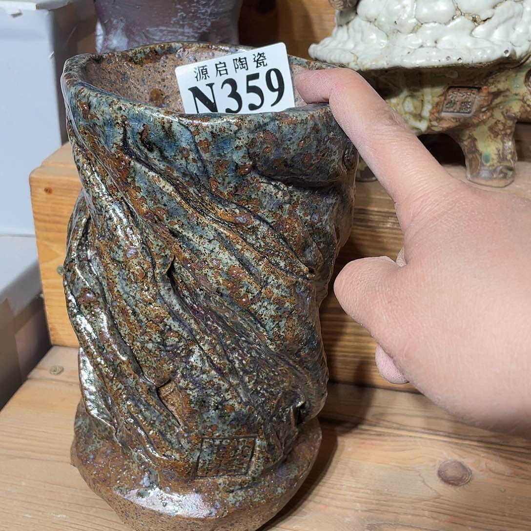 紫砂花盆景德镇陶瓷花盆359