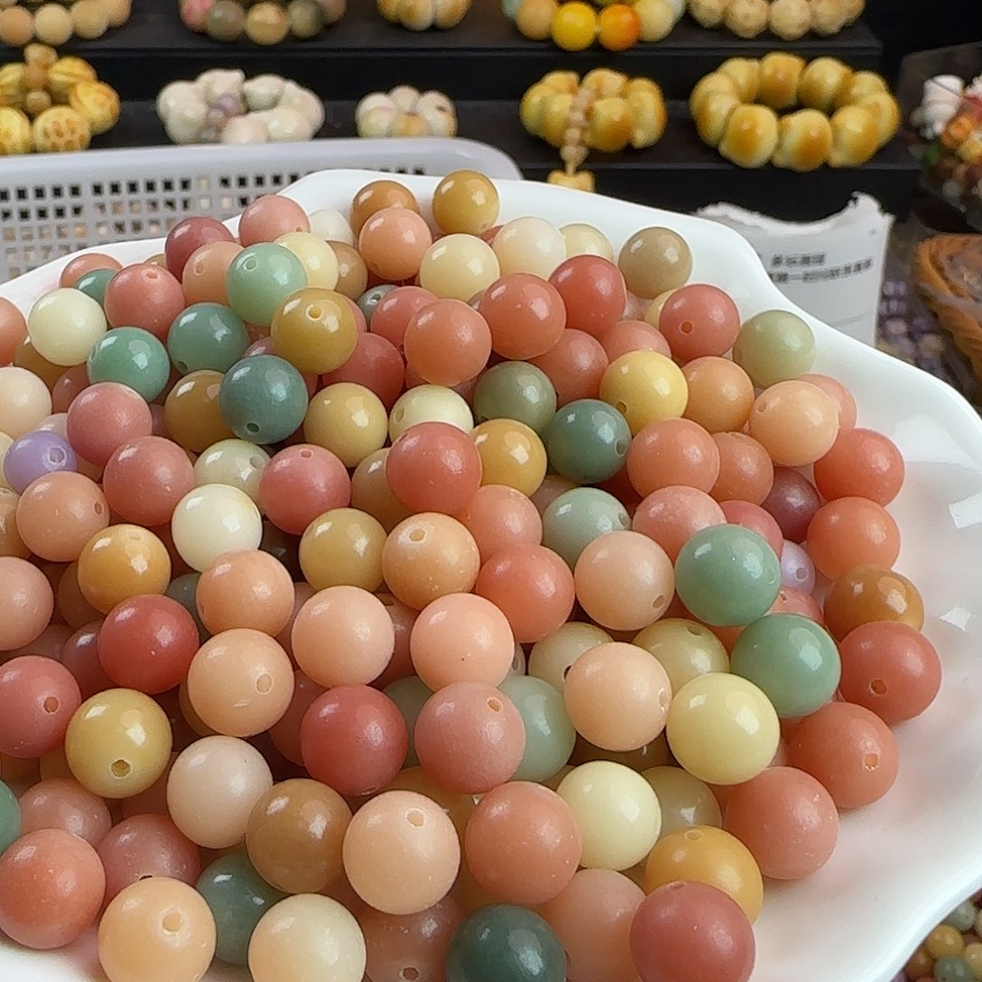 菩提根/象牙果手串微瑕疵卡10玛卡龙500颗批发