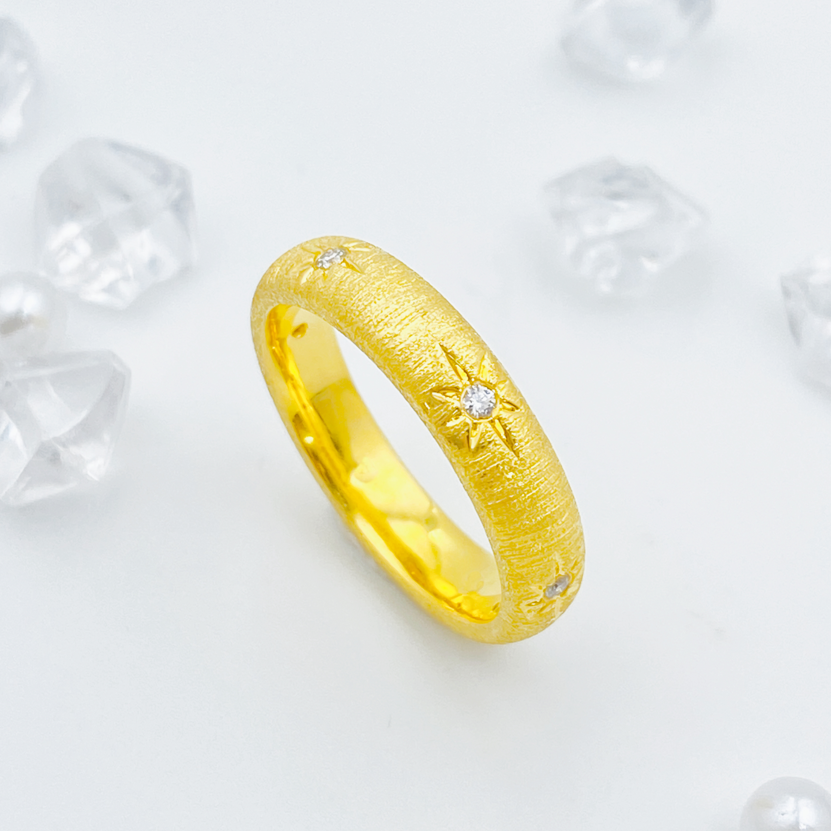  足金999 莫桑拉丝六芒星戒指 1.71 13圈口