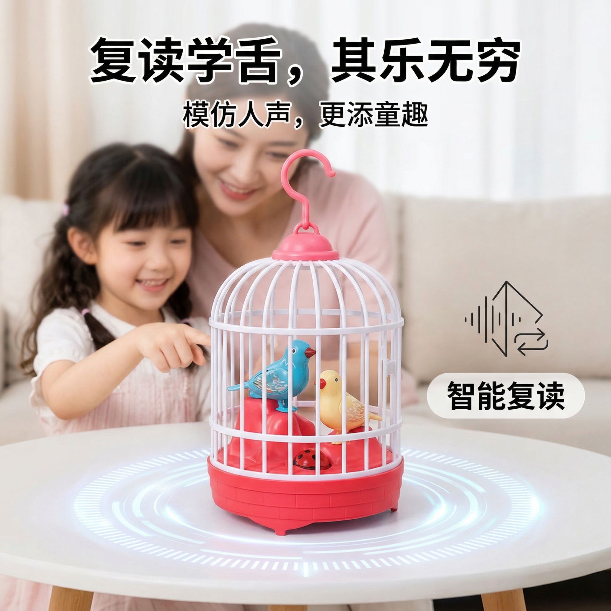 儿童智能小鸟玩具电动录音小鸟网红趣味会唱歌宝宝益智男女孩礼物