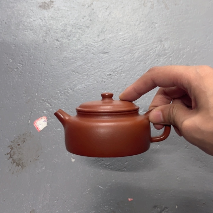 朱泥矮德钟135cc老林紫砂