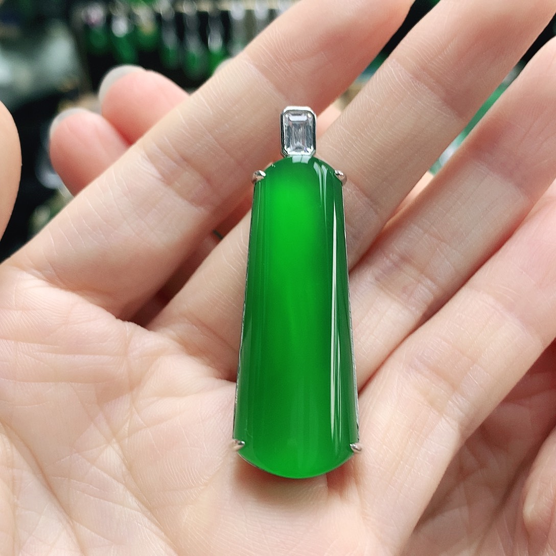 玛瑙/玉髓银S925镶嵌吊坠