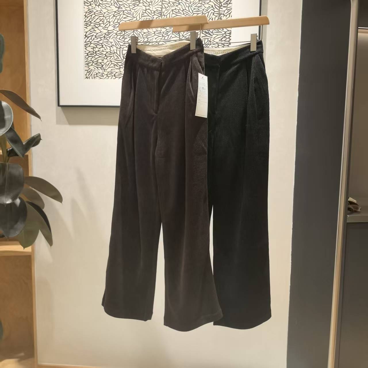 3392秋冬高品质灯芯绒手工拱针直筒裤