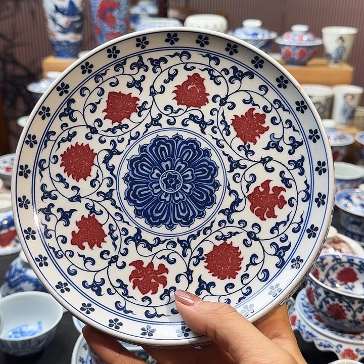 缠枝莲微瑕壶承壶承
