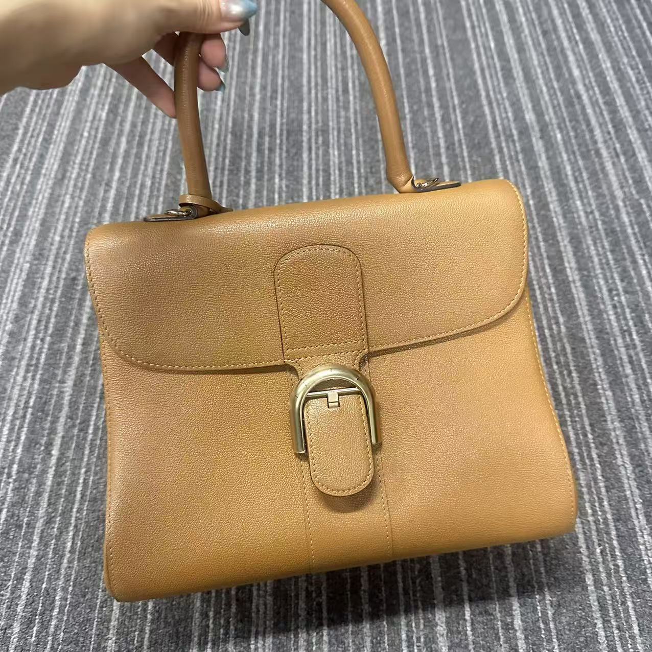 95新 Delvaux/德尔沃 德尔沃金棕04007/二奢包包