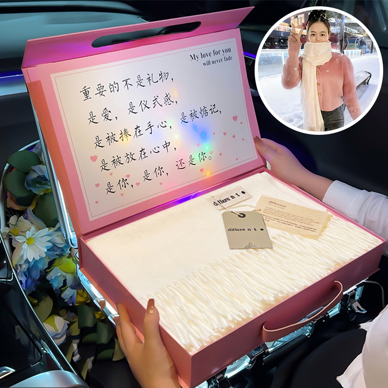 新年礼物2026新款保暖围巾送女友老婆冬天女朋友的惊喜浪漫生日商品图