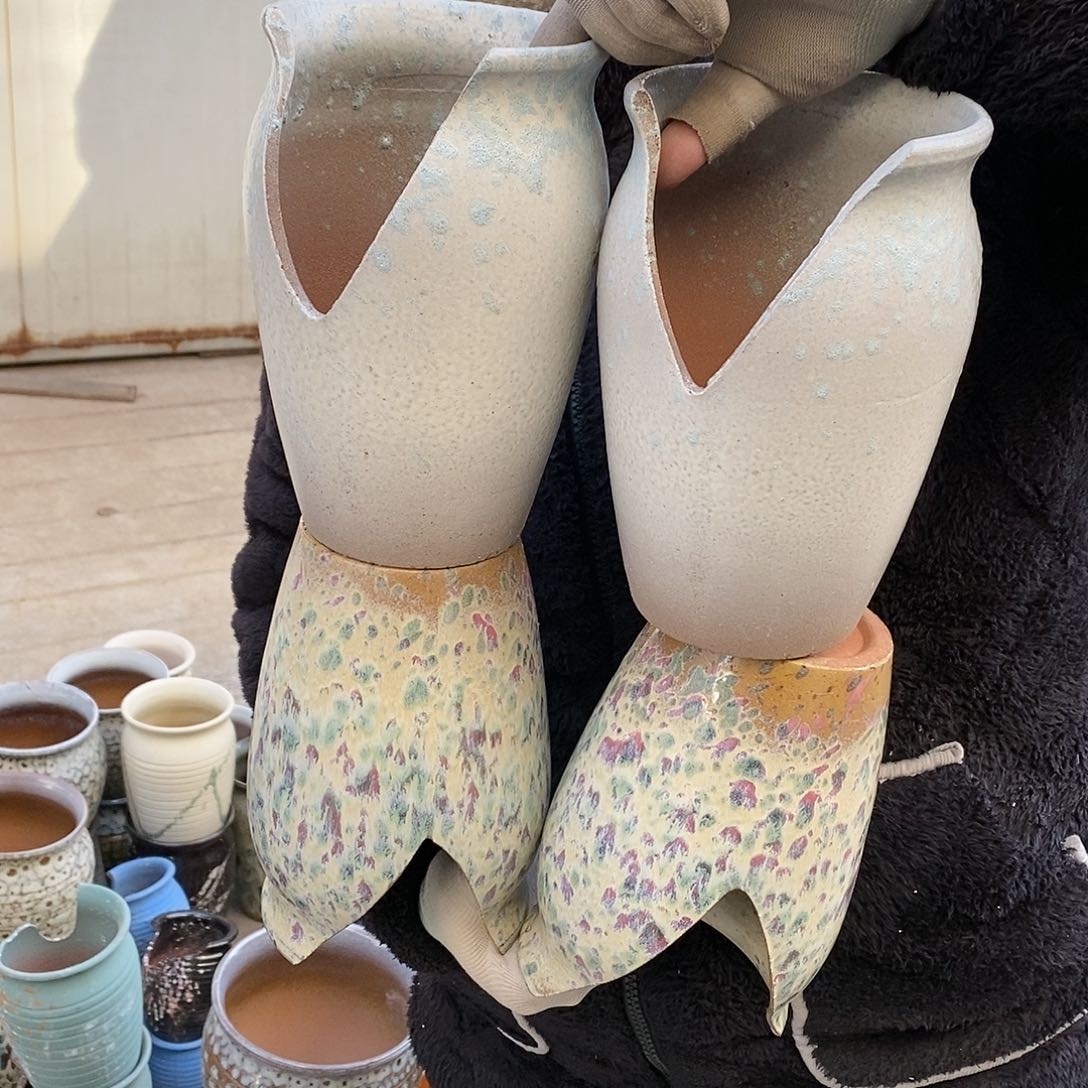 紫砂花盆颜色随机瑕疵口13高20瑕疵