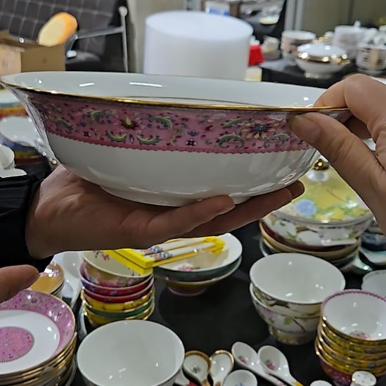 瓷片微瑕珐琅彩9寸1个大汤碗66666