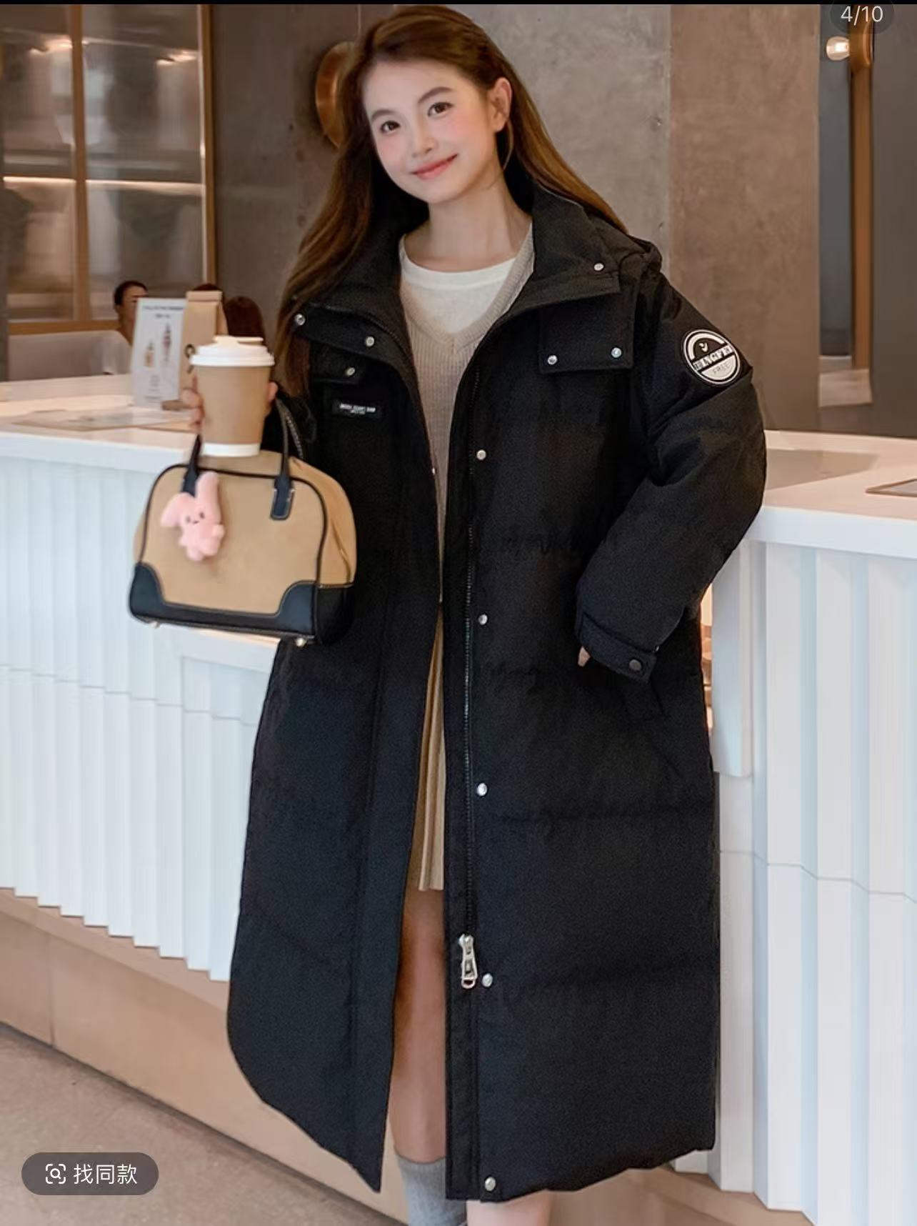 灿羽//加大码羽绒服/胖mm260斤男女情侣显瘦加肥长款过膝长款