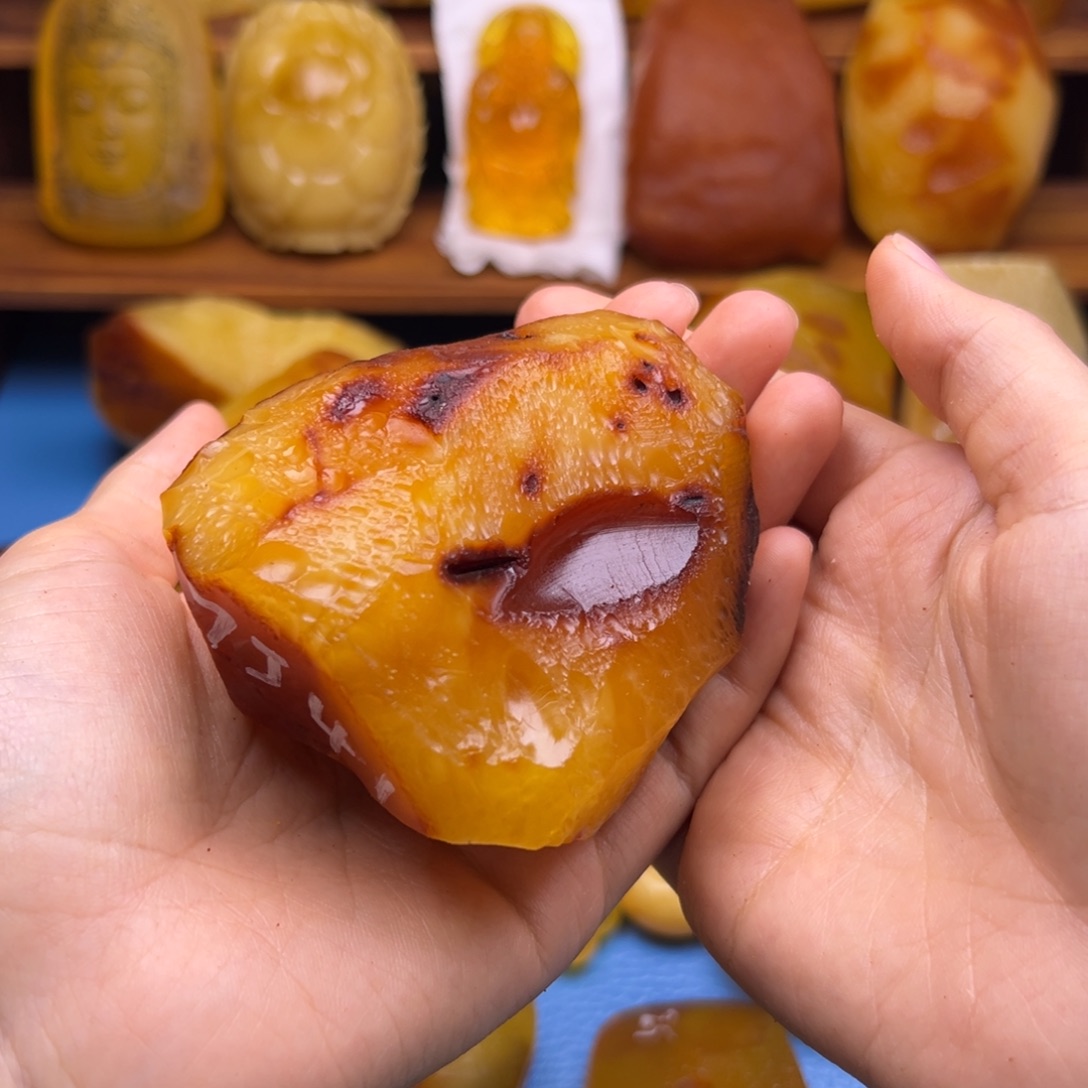 孤***雨定制琥珀未镶嵌琥珀蜜蜡