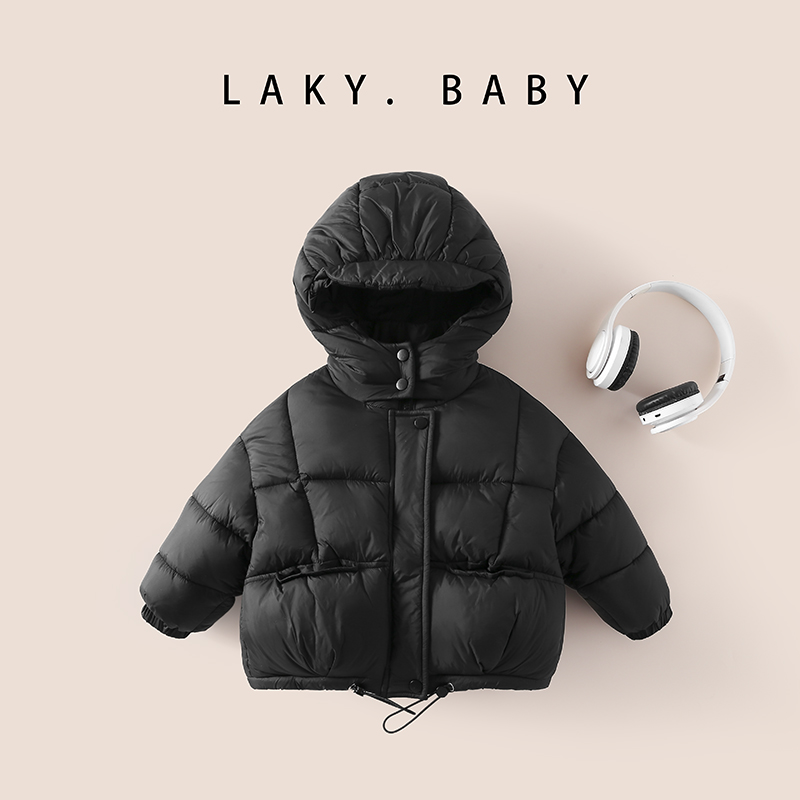 【小蓝鲸童品】2025冬季男女童韩版休闲羽绒服潮流连帽外套