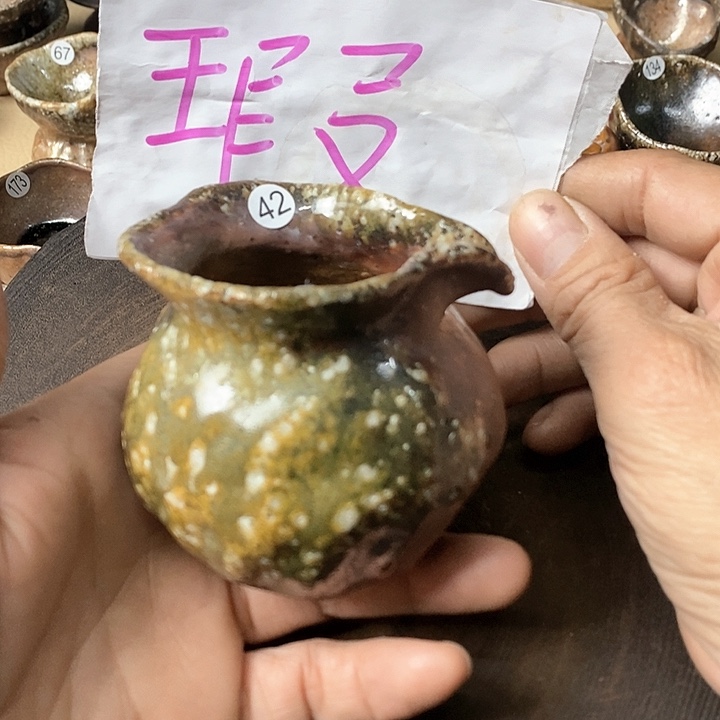 杯手工粗陶、柴烧茶器