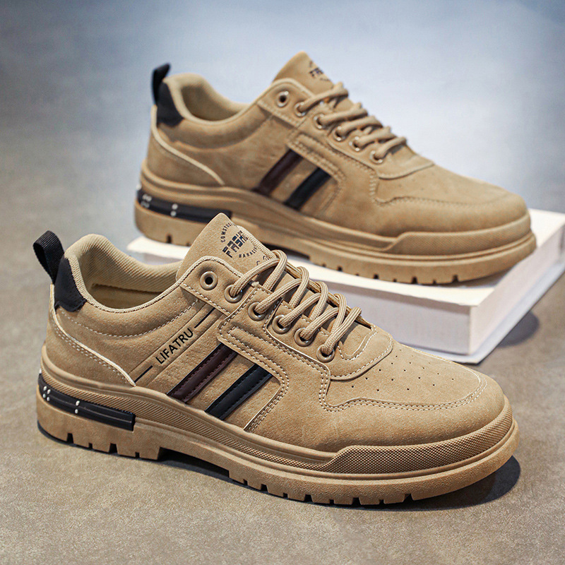 劳保鞋男鞋秋季新款透气工地干活工装鞋潮流百搭厚底运动休闲板鞋