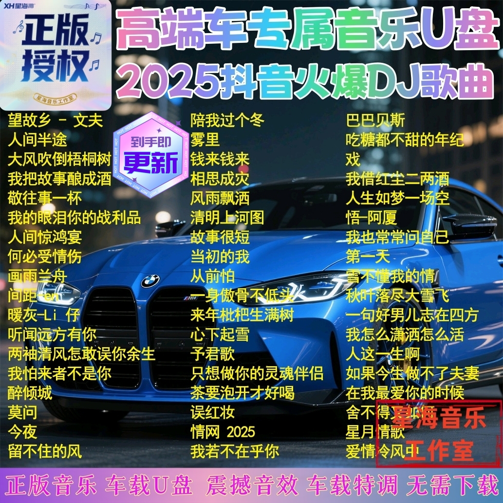 高端豪车专用奔驰宝马奥迪 2025新款车载音乐U盘抖音流行火爆DJ曲