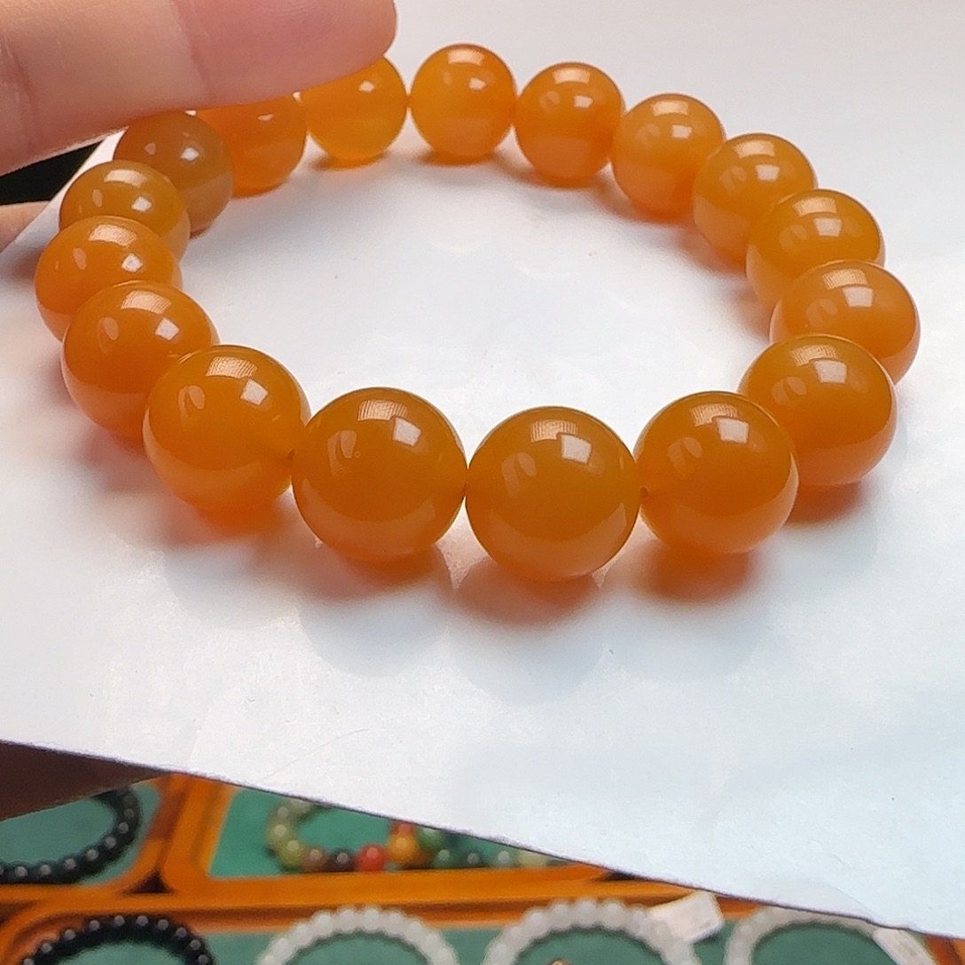 石英质玉（黄龙玉）合金手链