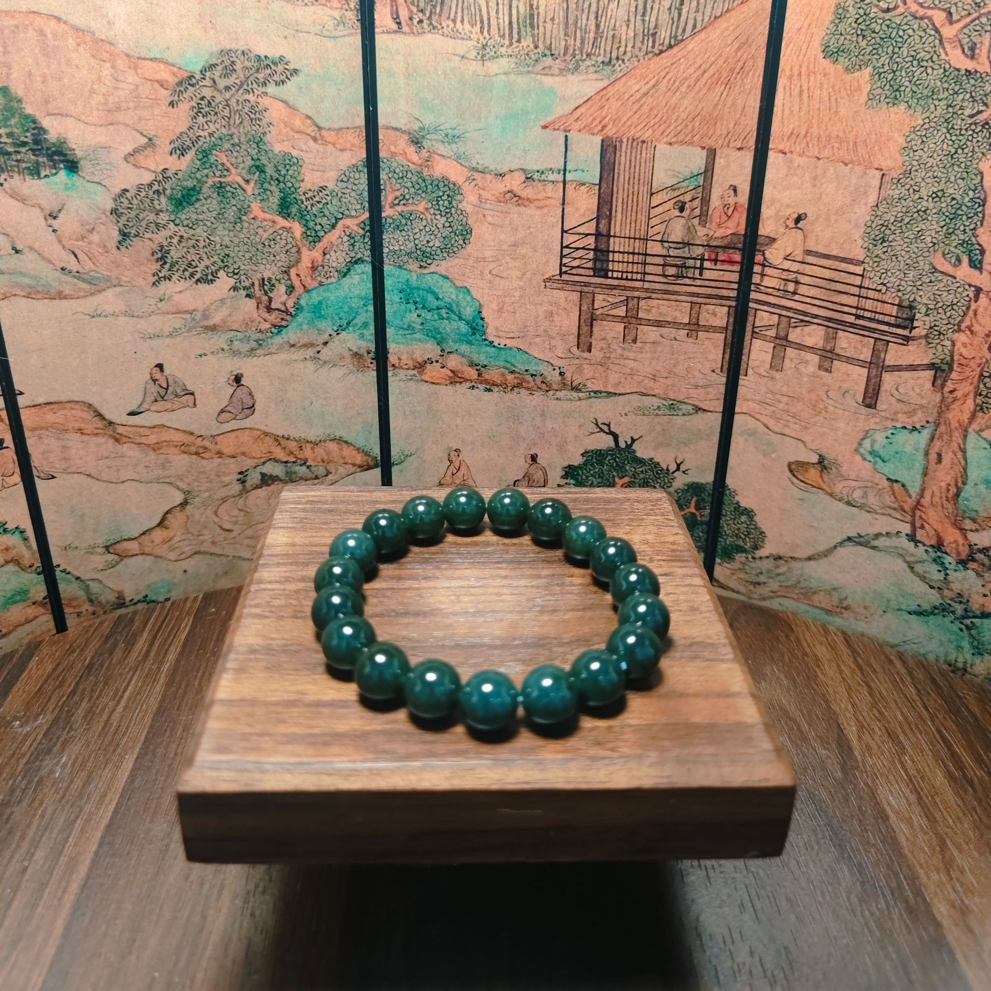 O和田玉圆珠手串（卡10）0247