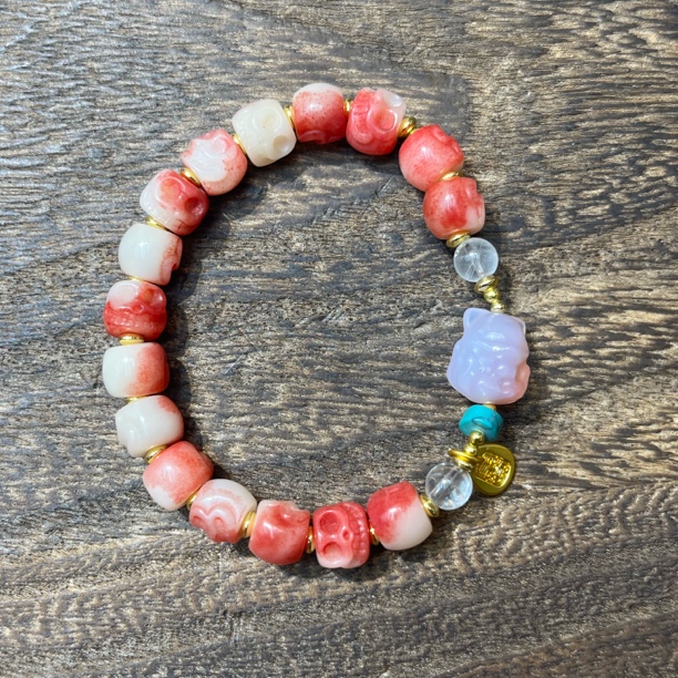 0941-血料驼骨啊呆手串9mm